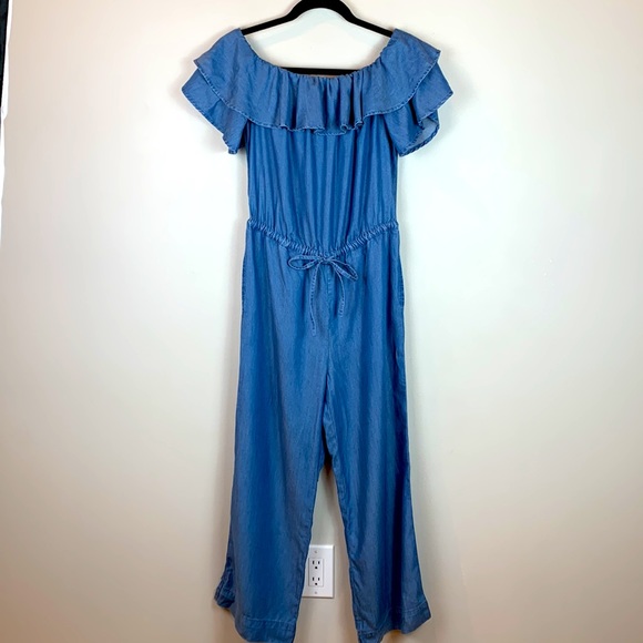 Loft Chambray Off The Shoulder Jumpsuit - Picture 4 of 8